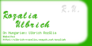 rozalia ulbrich business card